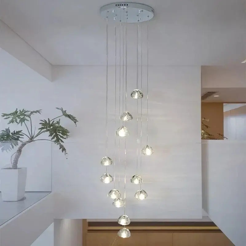 Luxury crystal led chandelier water droplet dining room pendant light