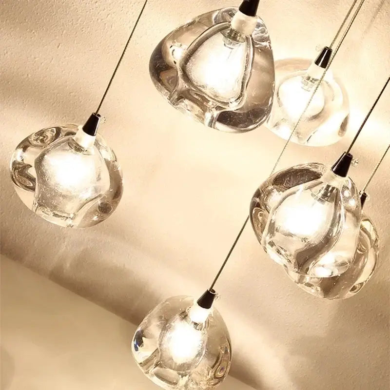 Luxury crystal led chandelier water droplet dining room pendant light