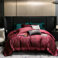 Luxury egyptian cotton leopard print bedding set beige & brown bedroom