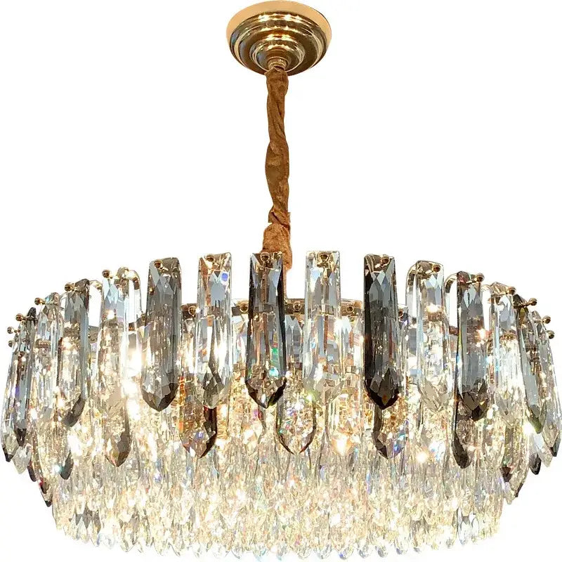 Luxury gold and bronze crystal modern pendant light for dining room