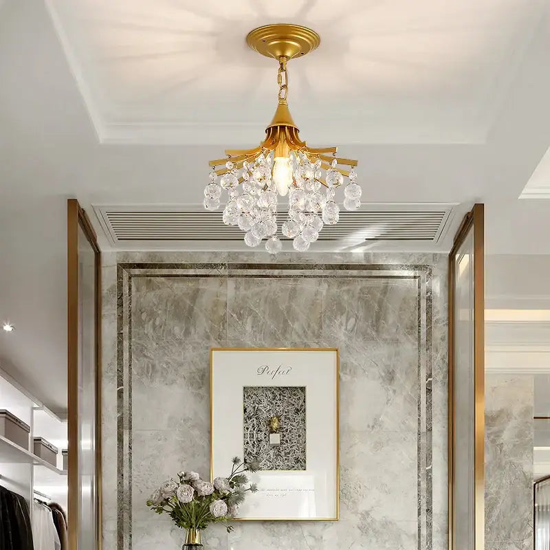 Luxury gold & black crystal pendant light dining room chandelier