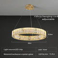 Luxury gold crystal ceiling chandelier dining room double ring led