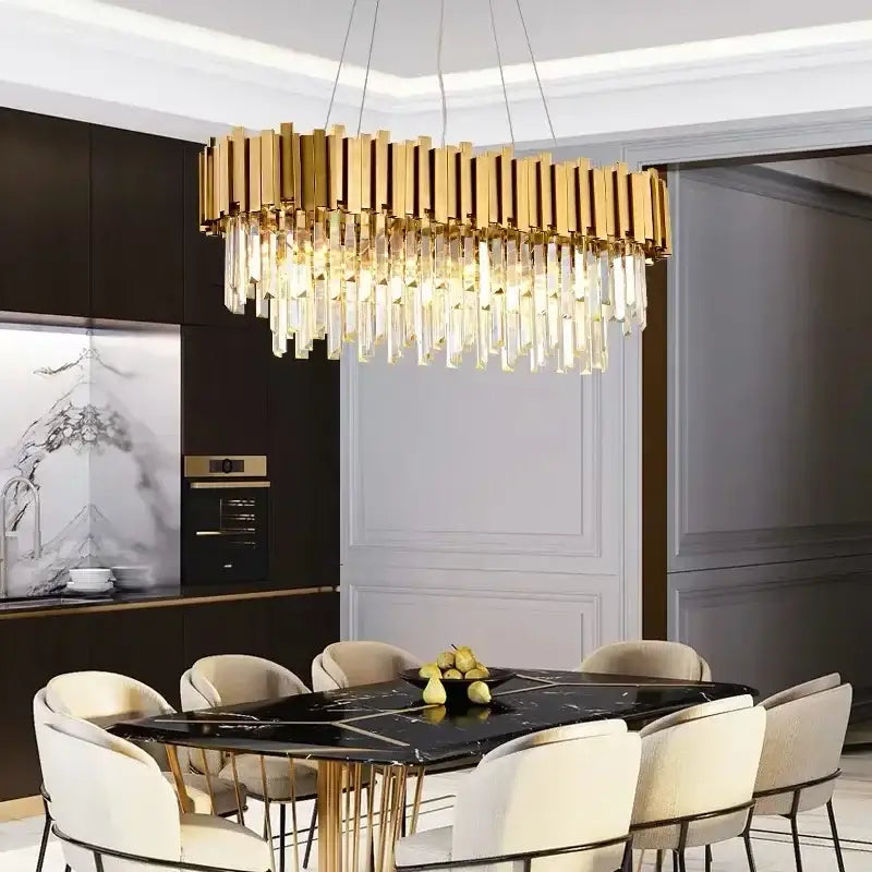 Luxury gold crystal ceiling chandelier living room artistic light