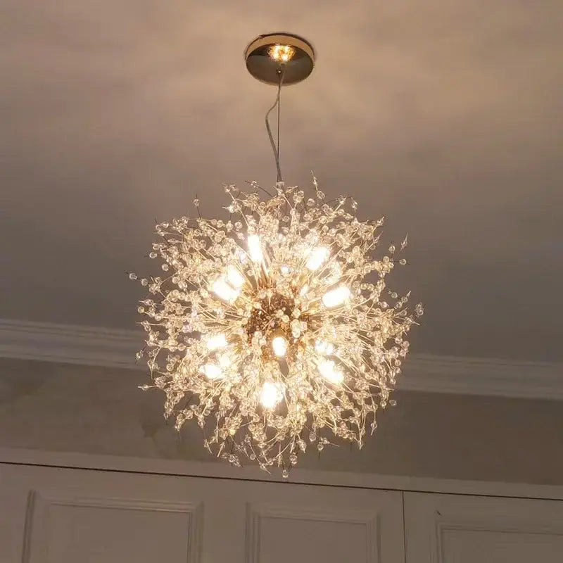 Luxury gold crystal decorbites dandelion chandelier living room light