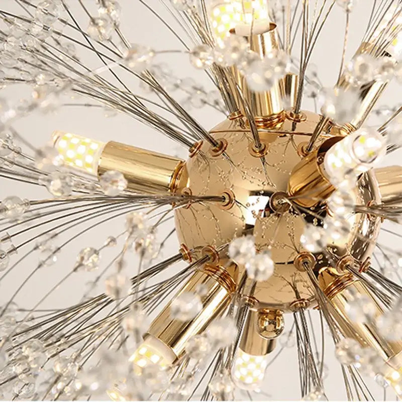 Luxury gold crystal decorbites dandelion chandelier living room light