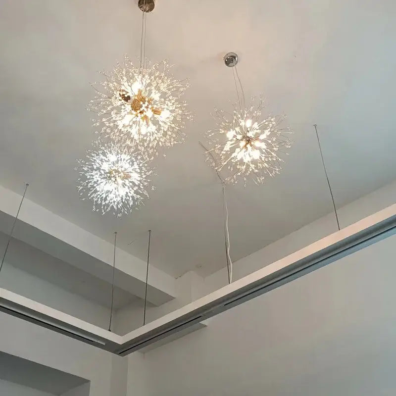 Luxury gold crystal decorbites dandelion chandelier living room light