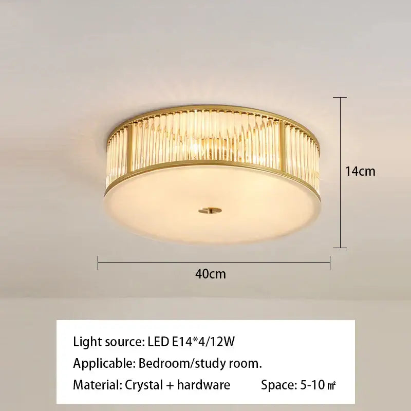 Luxury gold crystal led ceiling lamp for living room bedroom
