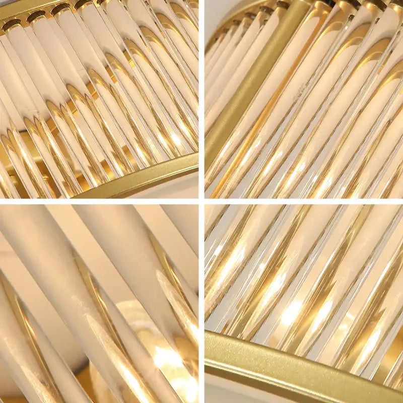 Luxury gold crystal led ceiling lamp for living room bedroom