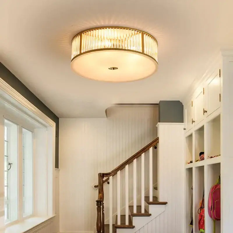 Luxury gold crystal led ceiling lamp for living room bedroom