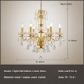 Luxury gold crystal pendant chandelier foyer light with pearl strands