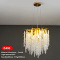 Luxury gold crystal tassel chandelier living room tree branch light