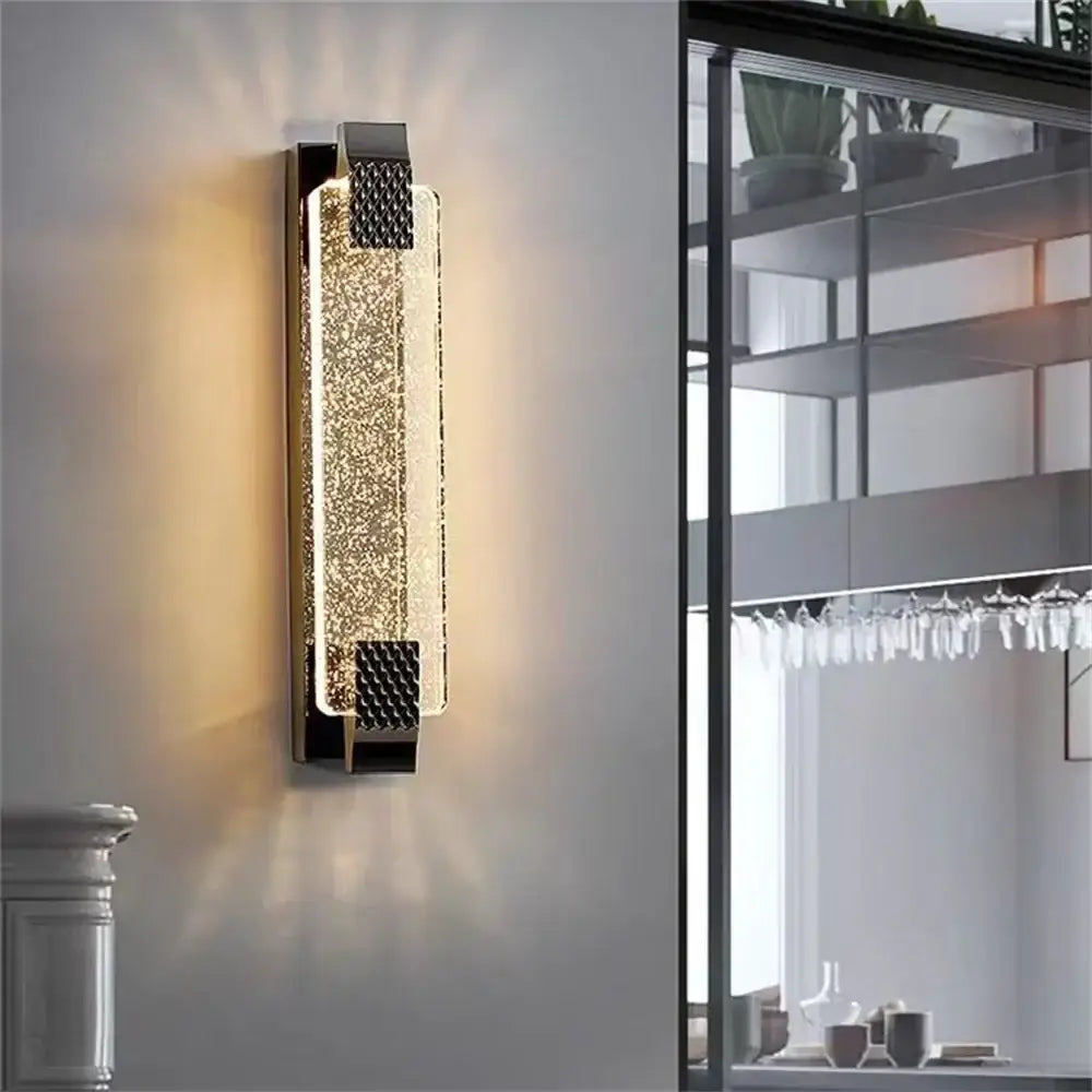 Luxury gold crystal wall lamp living room lighting