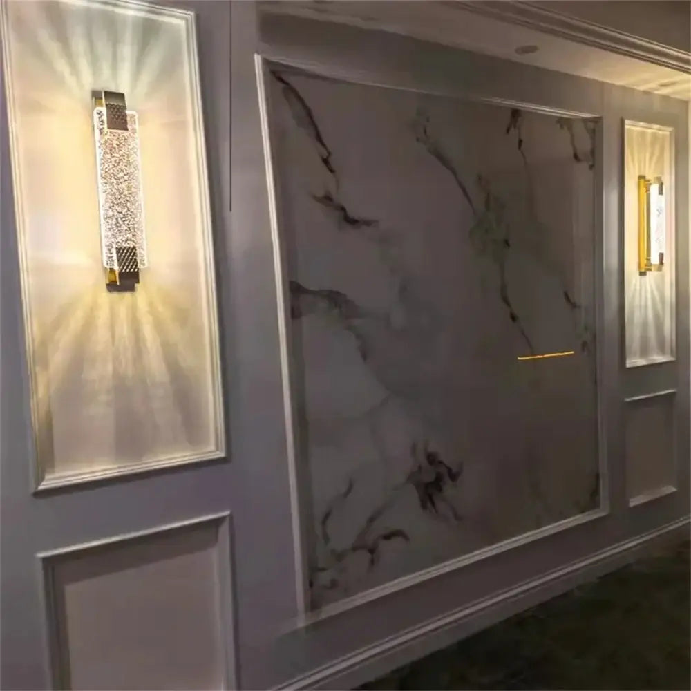 Luxury gold crystal wall lamp living room lighting