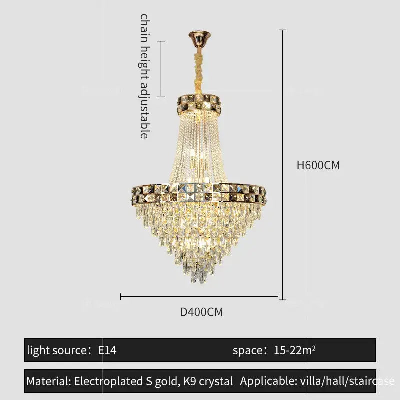 Luxury gold decorbites crystal chandelier for living room