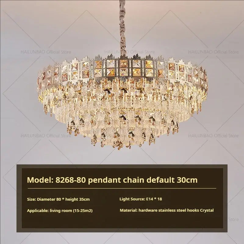 Luxury gold decorbites crystal chandelier for living room