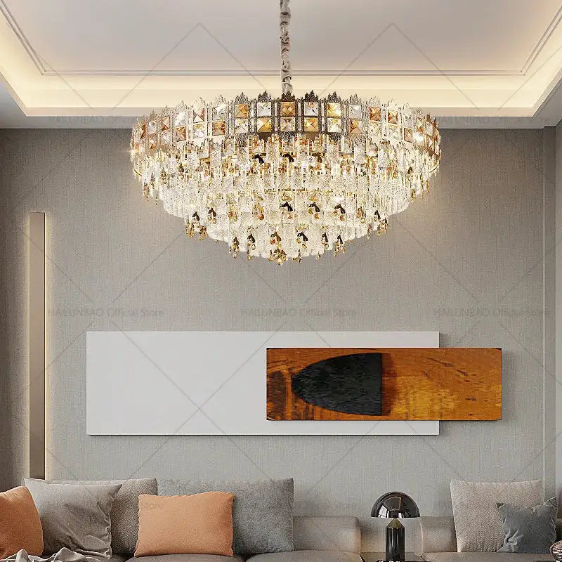 Luxury gold decorbites crystal chandelier for living room