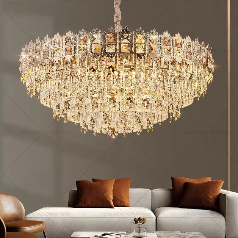 Luxury gold decorbites crystal chandelier for living room