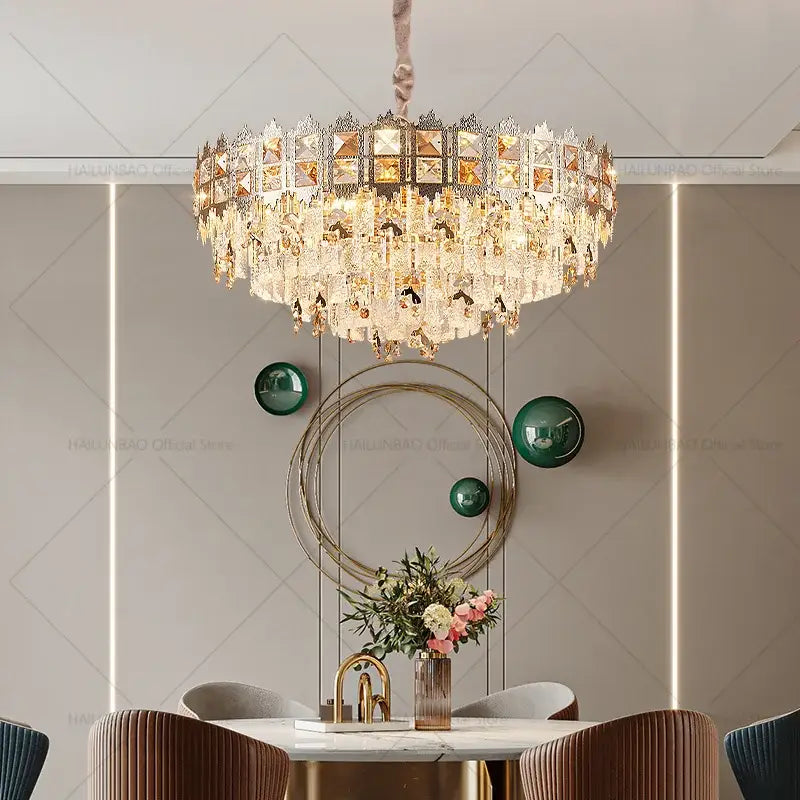 Luxury gold decorbites crystal chandelier for living room