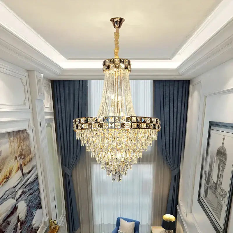 Luxury gold decorbites crystal chandelier for living room