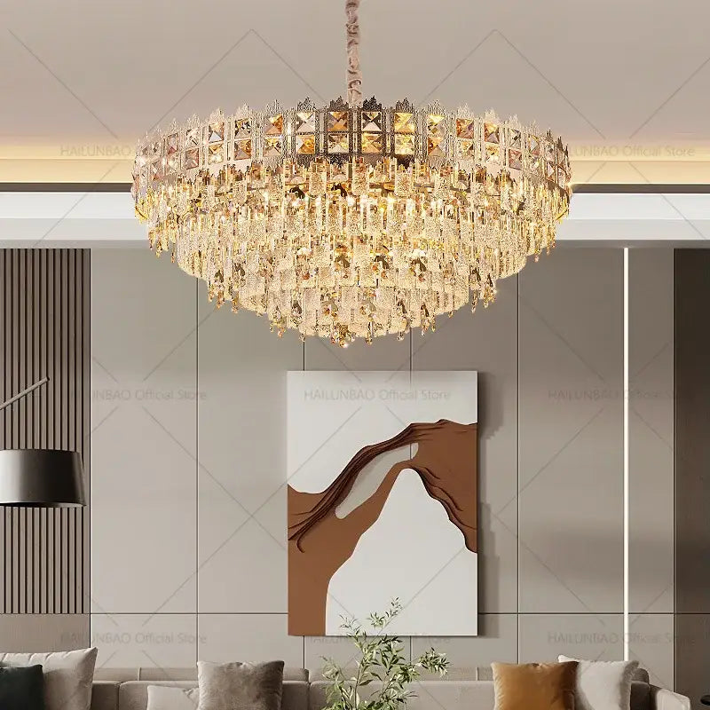Luxury gold decorbites crystal chandelier for living room