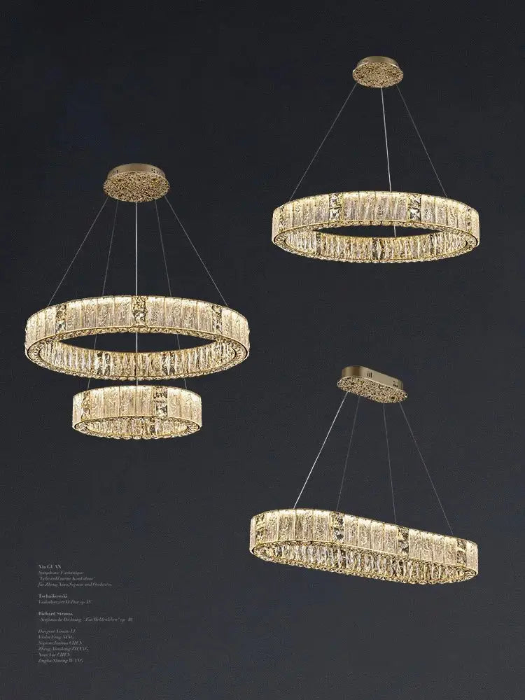 Luxury gold decorbites crystal glass chandelier living room light
