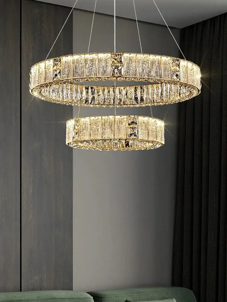 Luxury gold decorbites crystal glass chandelier living room light