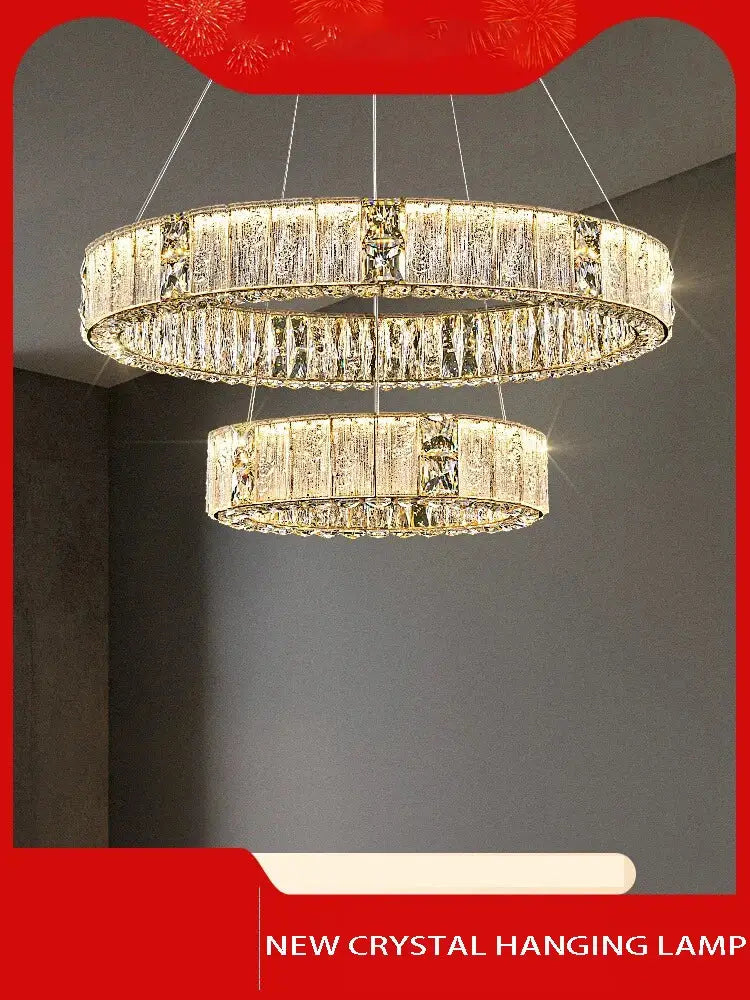 Luxury gold decorbites crystal glass chandelier living room light