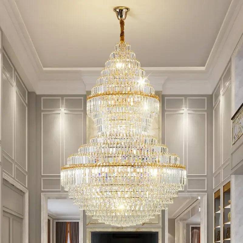 Luxury gold decorbites crystal hollow chandelier living room lamp