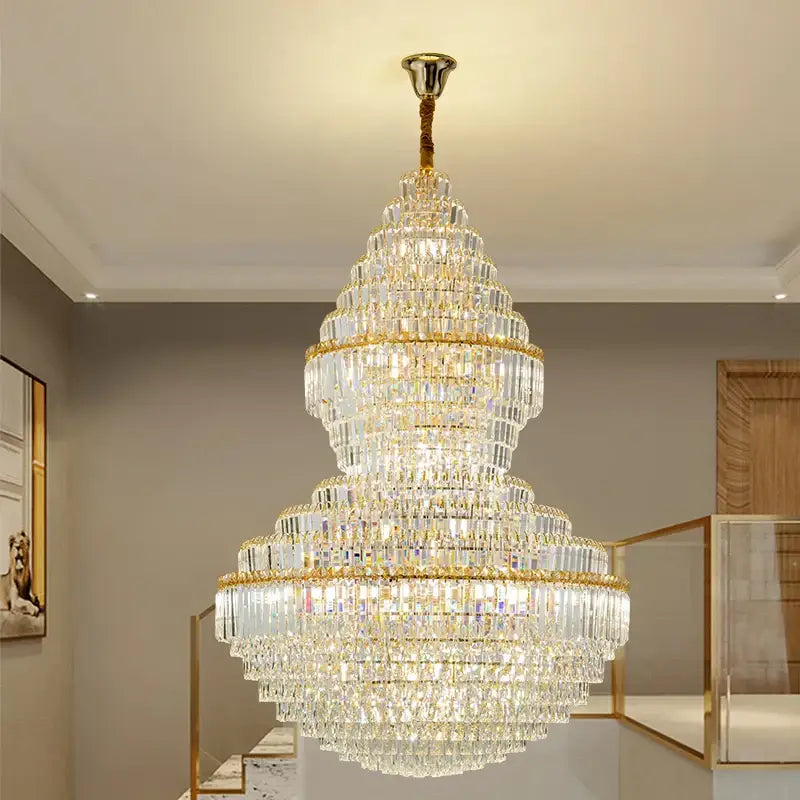Luxury gold decorbites crystal hollow chandelier living room lamp