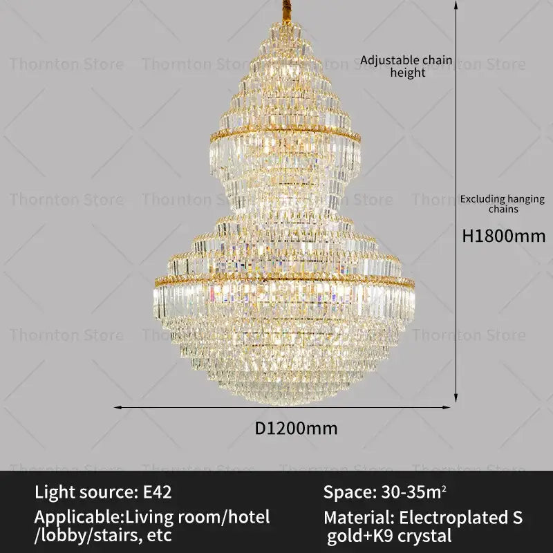 Luxury gold decorbites crystal hollow chandelier living room lamp