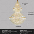 Luxury gold decorbites crystal hollow chandelier living room lamp