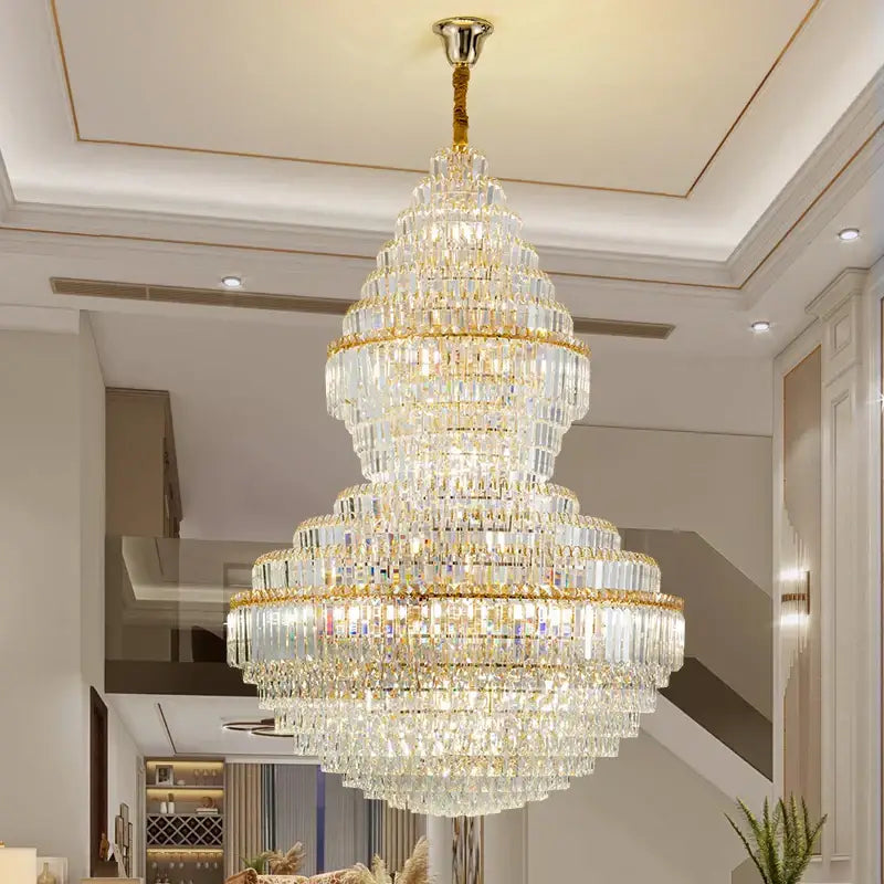 Luxury gold decorbites crystal hollow chandelier living room lamp