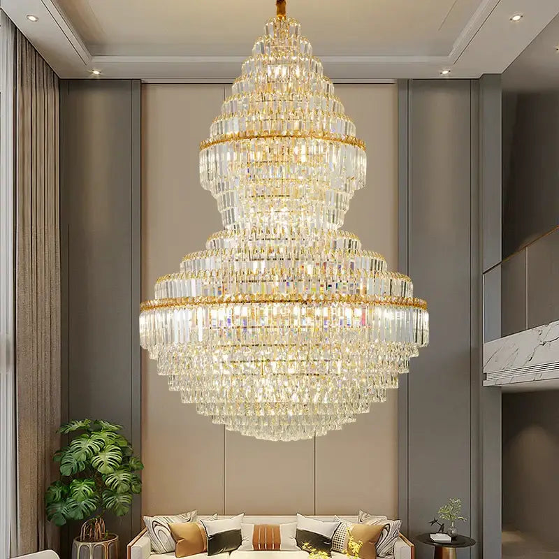 Luxury gold decorbites crystal hollow chandelier living room lamp