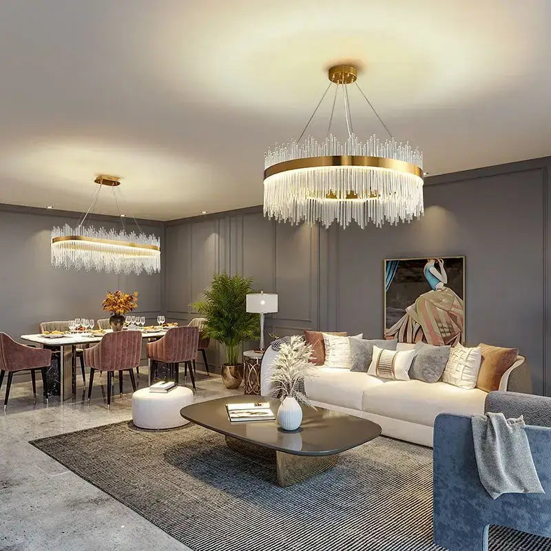 Luxury gold decorbites crystal led chandelier dining room light