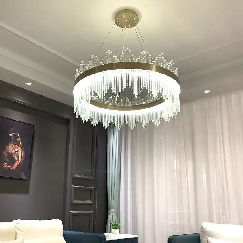 Luxury gold decorbites crystal led chandelier dining room light