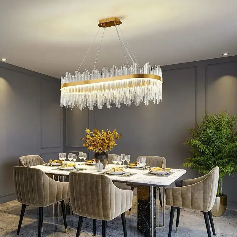 Luxury gold decorbites crystal led chandelier dining room light
