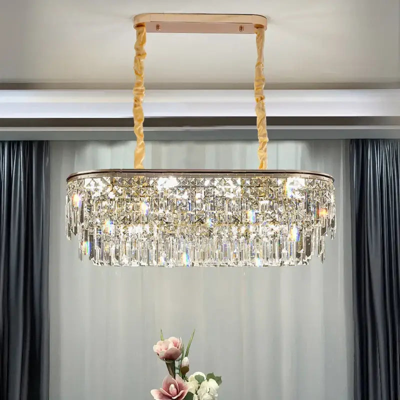 Luxury gold decorbites crystal led chandelier for living room