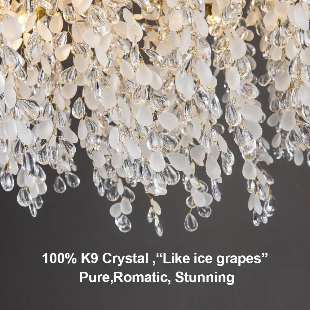 Luxury gold decorbites grape crystal chandelier dining room light