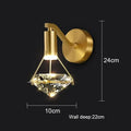 Luxury gold diamond crystal wall lamp for living room