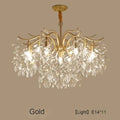 Luxury gold leaf decorbites crystal led chandelier living room light