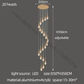 Luxury gold led staircase chandelier crystal living room pendant light