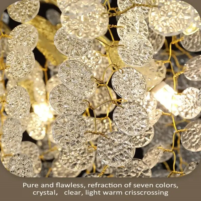 Luxury gold money tree crystal chandelier for living room