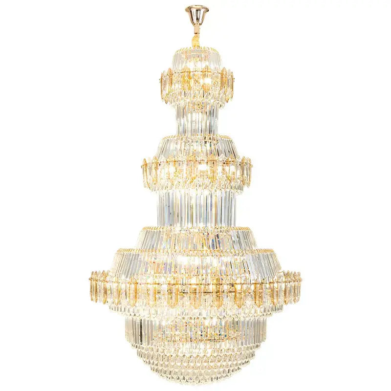 Luxury gold multi-tiered decorbites crystal chandelier living room
