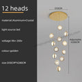 Luxury golden decorbites crystal ball led rotating stair chandelier