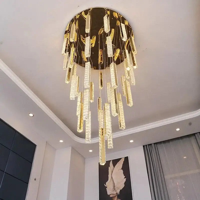 Luxury golden decorbites crystal led chandelier living room pendant