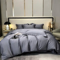 Luxury gray egyptian cotton bedding set bedroom satin four piece kit