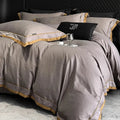 Luxury gray & gold egyptian cotton leopard bedding set bedroom