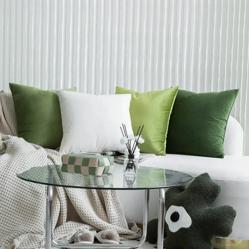 Luxury olive green velvet pillow case living room decor