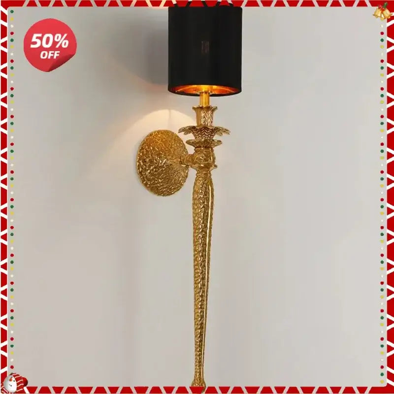 Luxury textured gold & black wall lamp bedroom sconce