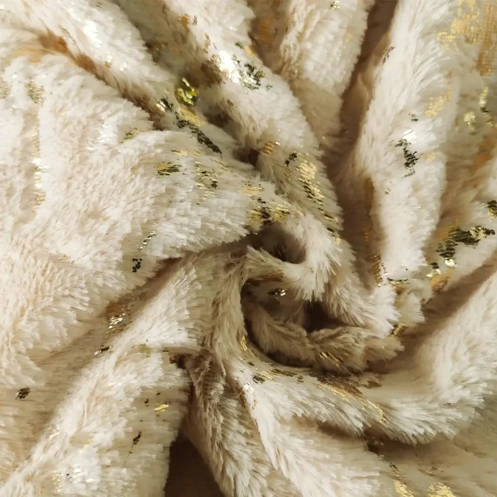 Luxury white & gold fur cushion cover bedroom pillow case